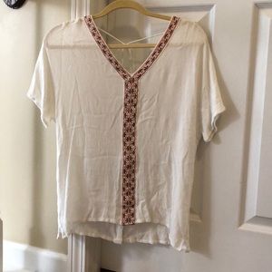 White with orange stripes blouse